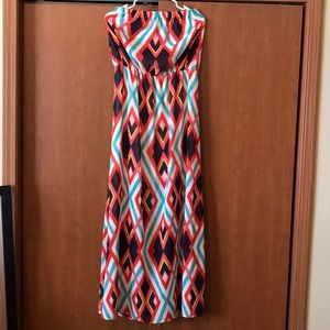 Women strapless maxi dress